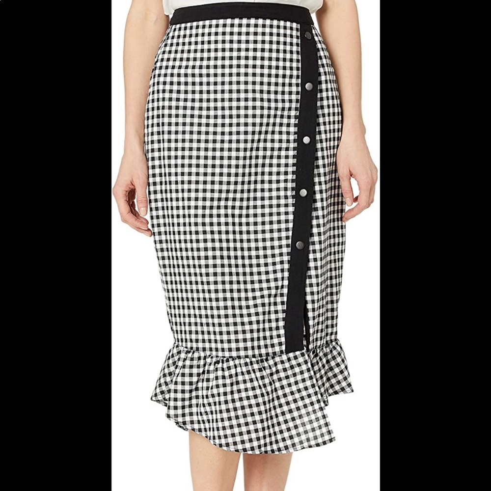 Bcbgeneration Gingham Check Tiered Midi Skirt - image 2